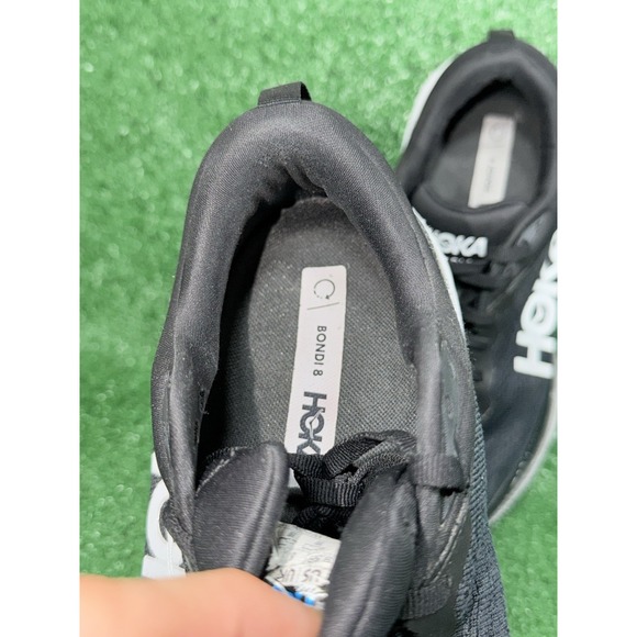 Hoka One One Bondi 8 Women Size 9.5 Black White Athletic Running Shoes Sneakers - Picture 9 of 11